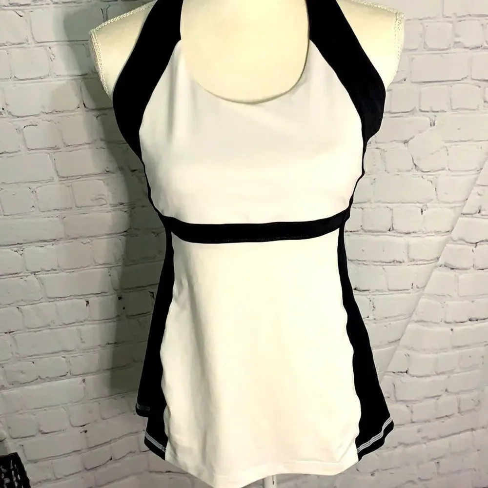Lululemon Black White Racerback Athletic Tank S/M